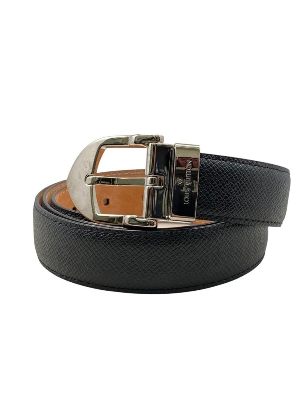 Louis Vuitton Belt Ceinture Classic Leather Ardoise Black Silver